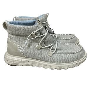 New Hey Dude Shoes Reyes Boot in Light Grey- Ivory 42006-105 size 9